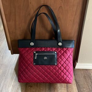 Knomo London Red Quilted Paris Tote Bag Laptop Work Shop